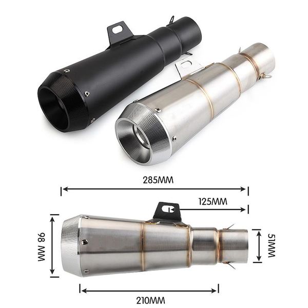 

motorcycle exhaust system inlet 38-51mm /1.5in-2in pipe with db killer muffler