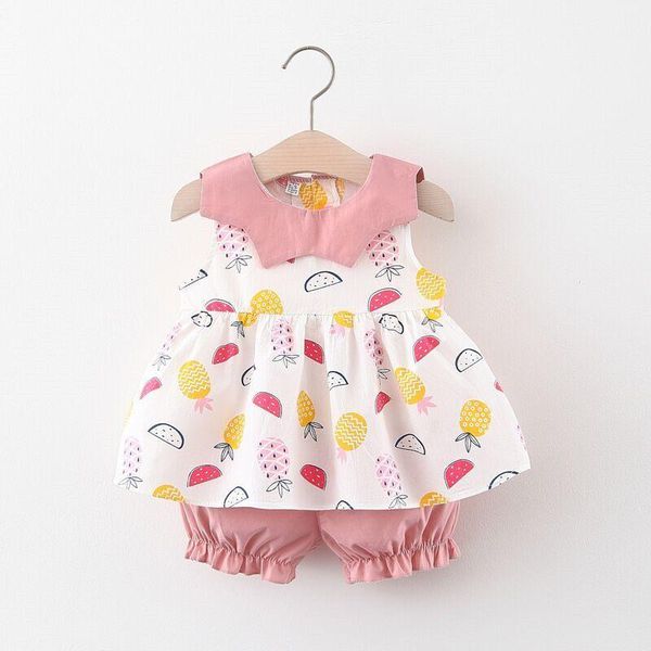 

cute toddler kid girls sleeveless chiffon yellow floral tutu skirts 2pcs clothes set outfit suit summer infant clothing sets, White