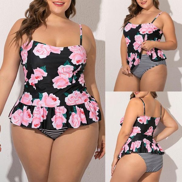

bikinis 2021 woman women two-piece swimsuit floral print sling backless bikini beachwear swimwer swimwear women's, White;black