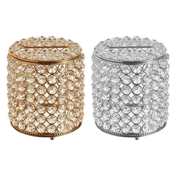 

roll paper tissue box round napkin holder for el office home car crystal decoration decor boxes & napkins