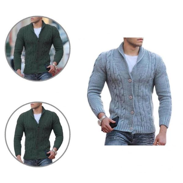 

men's sweaters sweater coat stylish casual lapel autumn knitted thick men, White;black