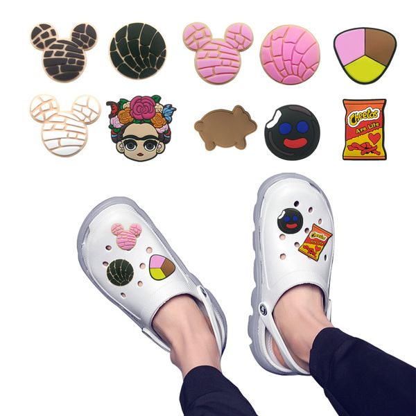 

moq=2lots mexico theme shoe charms wholesale jibitz for croc soft rubber pvc charm accessories promotional mixed 10 kinds, White;pink