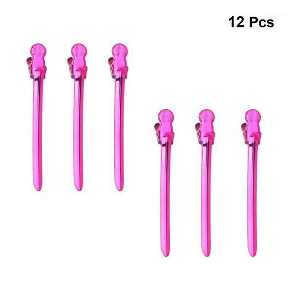 

12pcs stainless steel duckbill clips hairdressing sectioning styling accessories for salon barber shop (electroplating pin hair1