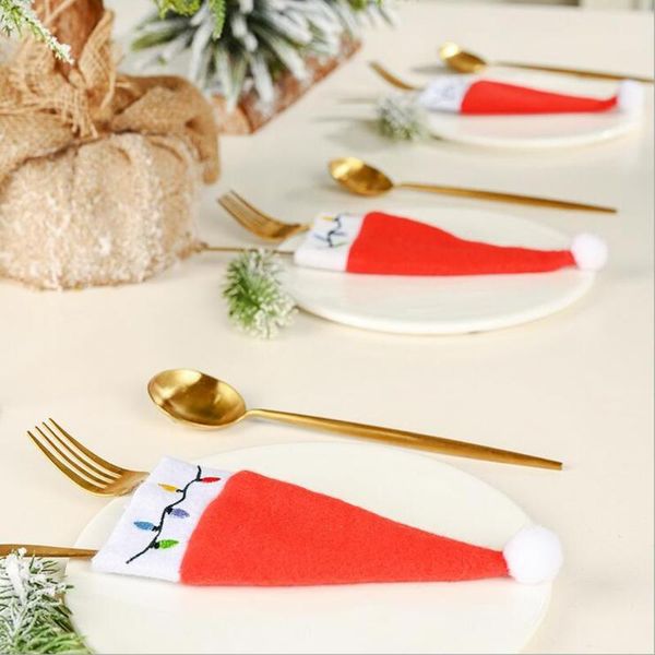 

christmas decorations 10pc ornament small hat knife and fork cover table decoration knif storage tool year