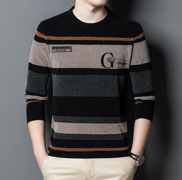 

men's sweaters autumn winter sweater men clothing arrival streetwear fashion soft warm knitted chenille wool jersey pullover, White;black