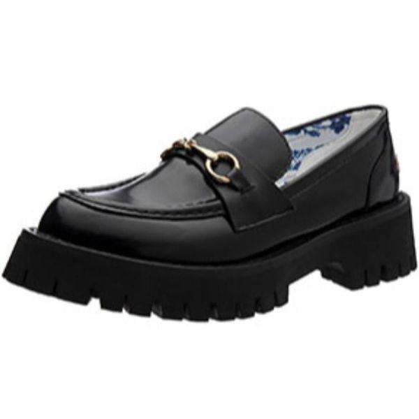 

dress shoes women luxury brand flats loafers slip on high heels platform female ladies designer sneakers zapatillas rz08, Black