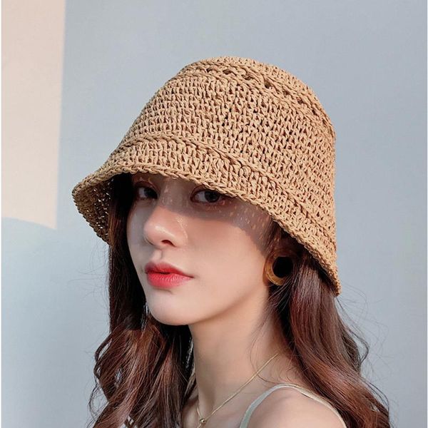 

wide brim hats summer women sun hat handmade straw girl vintage beach protection panama chapeu feminino anti-uv bucket, Blue;gray