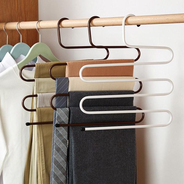 

hangers & racks 5 layers s shape multifunctional clothes pants storage cloth rack multilayer hanger 1pc
