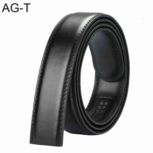 

35mm width belt without buckle men casual belt for jeans genuine cow leather ratchet strap black brown