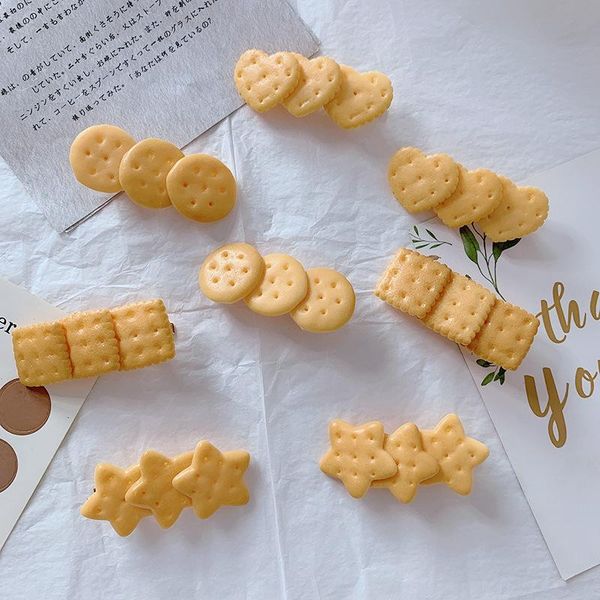 

cute girls cookie shape hair clip hairpin bands children hairpins headwear cartoon accessories, Slivery;white