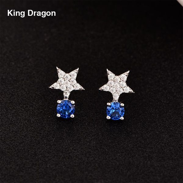 

stud arrival 925 sterling silver earrings for women with cubic zircon star e2247, Golden;silver