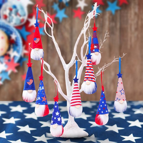 Decorazione bambola, 3 pz/set peluche figurine patriottica in piedi decorazioni regalo del 4 luglio gnomi del giorno dell'indipendenza americana