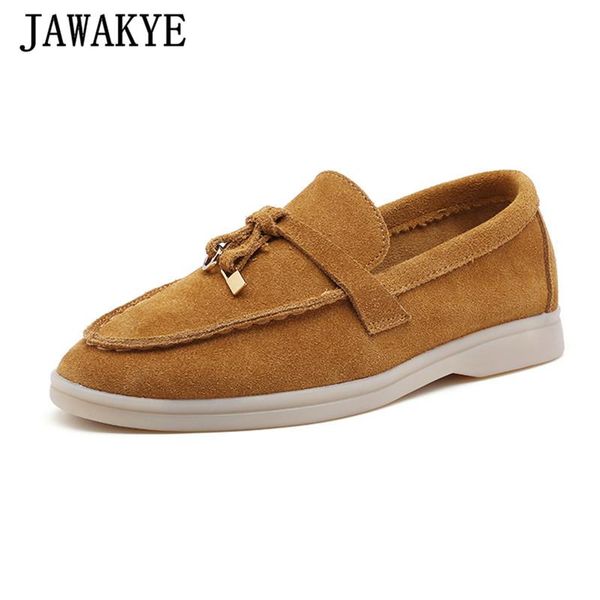 

dress shoes multicolor real leather suede flat for men comfortable round toe metal lock decor causal open walk classic loafers, Black