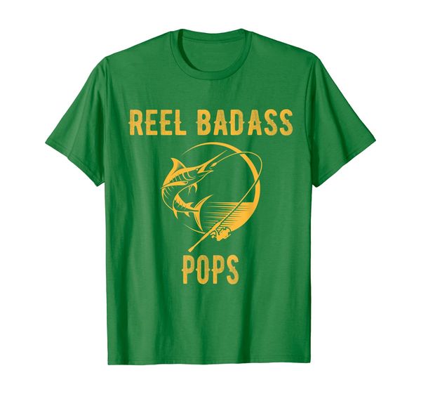 

Mens Fathers Day Shirt Reel Badass Pops Fishing Lover Gift, Mainly pictures