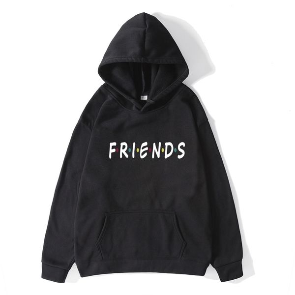 

spring and autumn plush tide brand old friend drama letter printed men's sweater, Black