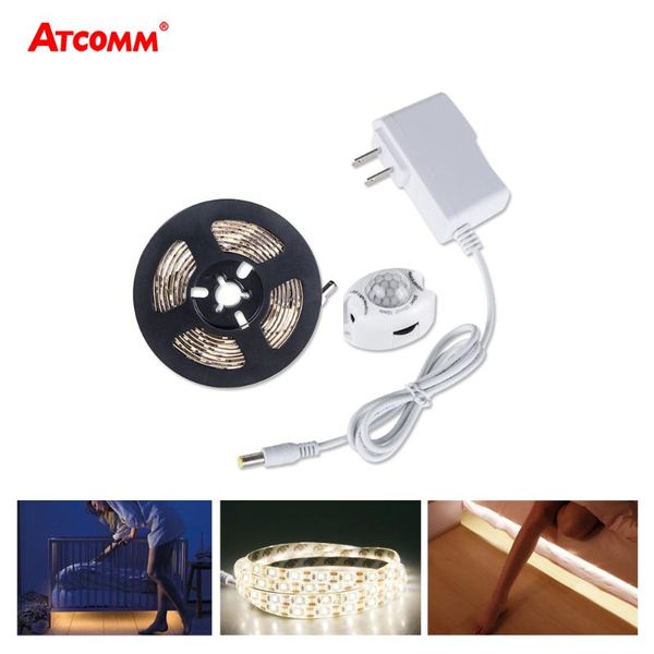 

strip with motion sensor 1m 2m 3m 4m 5m pir under cabinet lights diode tape smart night light for bedroom strips led