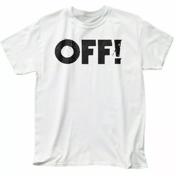 

off logo t shirt mens licensed rock n roll music band retro tee new white, White;black