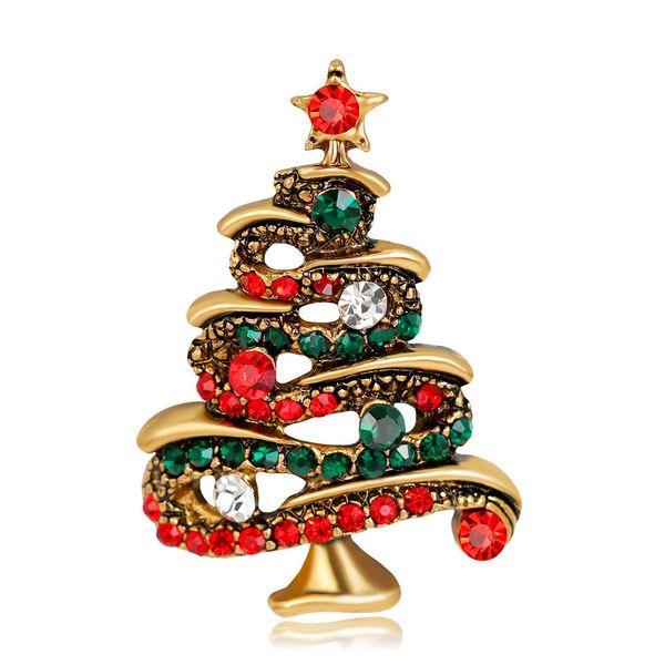 

factory jewelry fashion diamond christmas tree brooch christmas