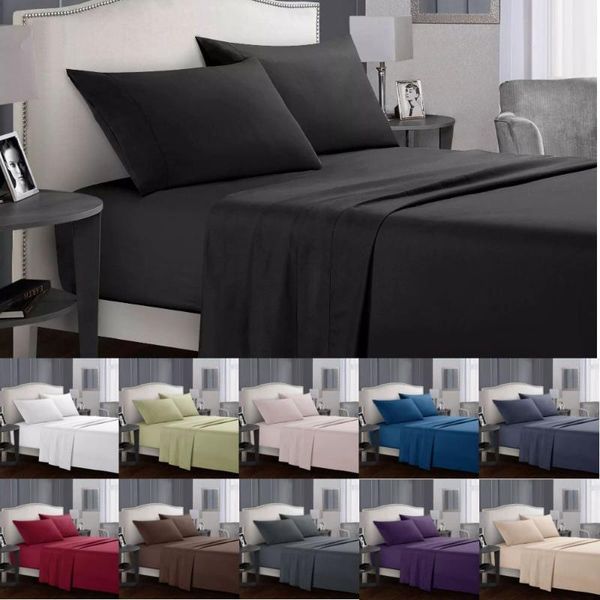 

sheets & sets luxury classic solid fitted flat sheet sanded fabric soft no-slip bed queen king size mattress cover protector