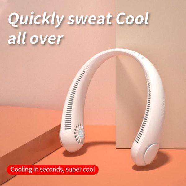 

electric fans portable hanging neck fan usb rechargeable 3 speed adjustable air cooler summer outdoor travel handsbladeless