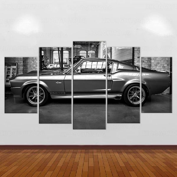 

other home decor hd printed painting 5p car wall art ford mustang gt500 eleanor canvas set frame