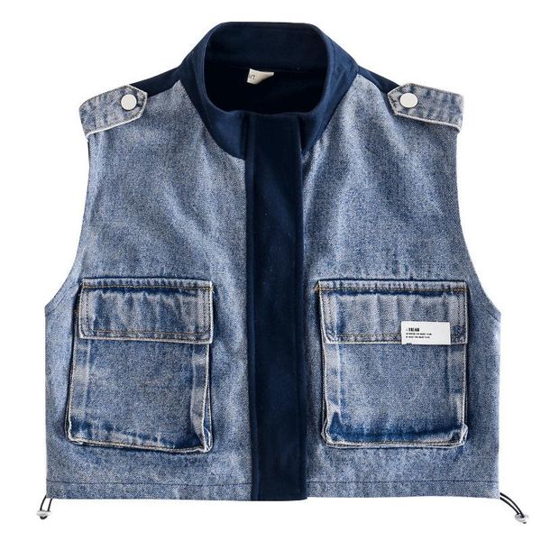 

waistcoat 2021 autumn children's vest boys' cardigan sleeveless coat medium and large denim boys, Camo