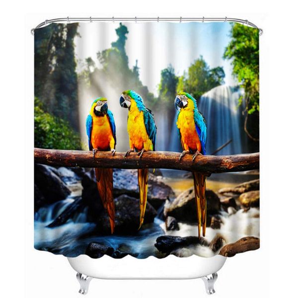 

3d tranquil landscape plum blossom pattern shower curtains bathroom curtain waterproof thickened bath curtain-w180xh200cm