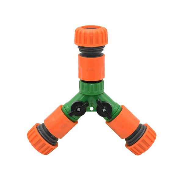 

watering equipments 1/2" 3/4" 2-way tap 16mm 20mm hose garden y water splitter irrigation tube 1pcs