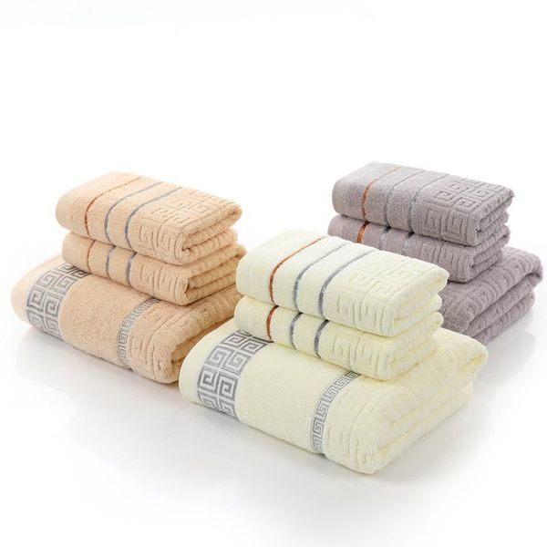 

pack towel set 100% cotton 70x140cm bath and 2 face hand super soft absorbent terry washcloth for adults