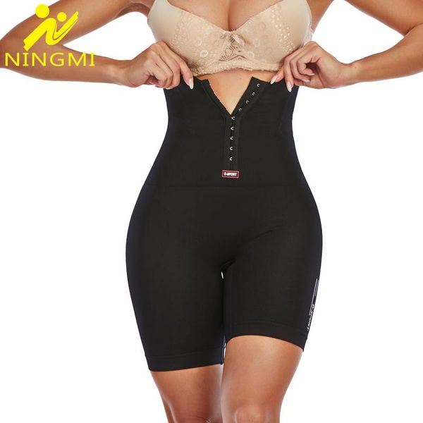 

women's shapers ningmi high waist trainer sports leggings for women push up bulifter shapewear slimming tummy control panties pants, Black;white