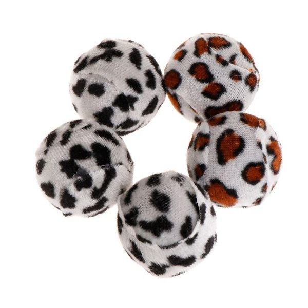 

cat toys 5pcs pet toy plush balls leopard interactive play funny dog kitten scratch squeaky sound chew bite