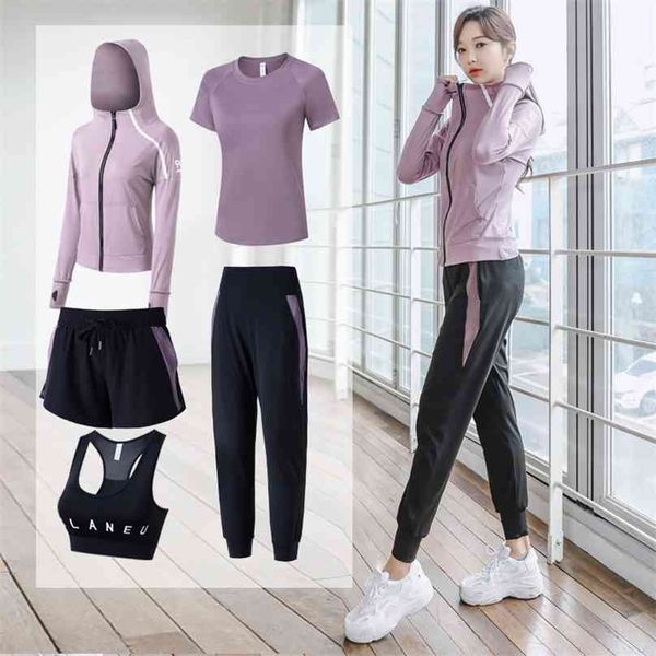 

yoga set multi-piece sport suits that can be y matched fitness clothes women run jogging gym breathable sportswear 210802, Gray