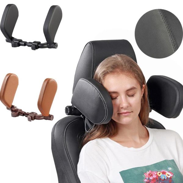 

seat cushions leather car neck headrest pillow side head support travel rest sleeping cushion for kids adults elastic children
