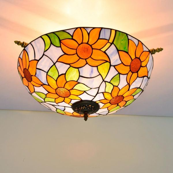 

ceiling lights 55cm creative colored glass living room dining bar bedroom art half light blue taiyanghua tiffany