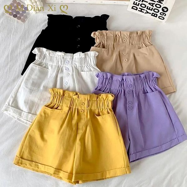 

shorts 4-12y girls' all-match summer thin western style children's clothing loose wide-legged high-waisted flower, Black