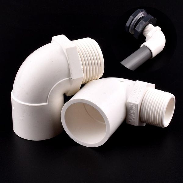 

watering equipments 1pc 20 25 32mm to 1/2" 3/4" 1" white pvc male thread 90 degrees elbow equal reducer coupling garden irrig