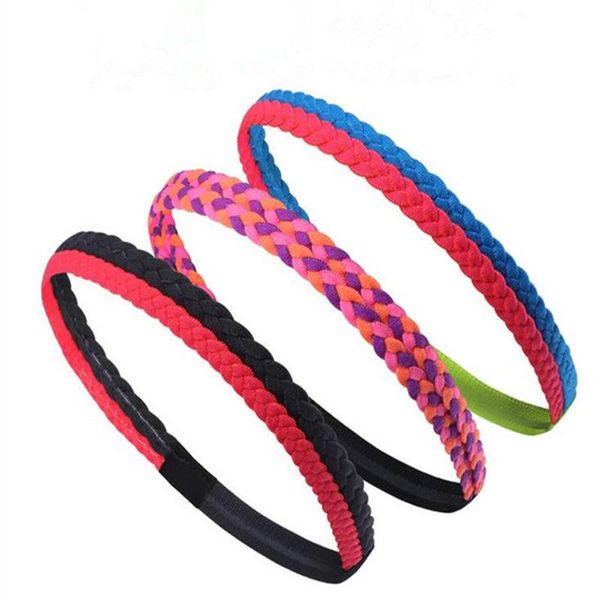 

women sports yoga hair bands anti-slip elastic rubber thin headband running gym dancer men