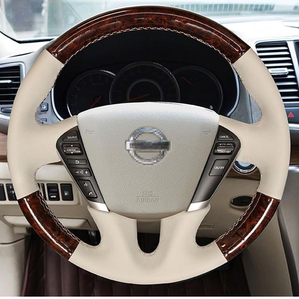 

steering wheel covers diy hand-stitched leather car cover for teana qashqai bluebird tiida x-trail livina sunny sylphy