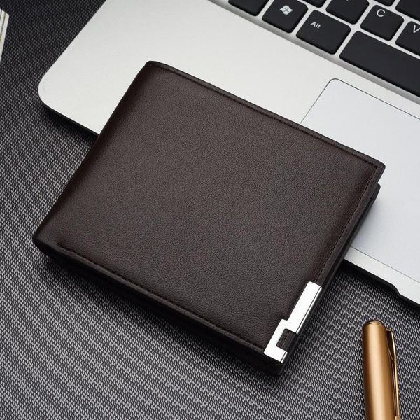 

wallets 2021 selling men's short wallet iron edge korean youth horizontal trend card pack purse, Red;black