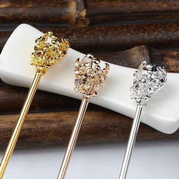 

hair clips & barrettes 1pc women hairpin pure copper sticks simple diy craft ornaments, Golden;silver