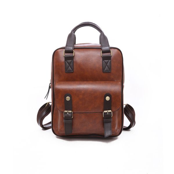 

students brown school bag anti theft backpacks 2021 stylish versatile large volume soft leather backpack big travel bags