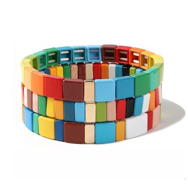 

charm bracelets miqiao color rainbow enamel porcelain diy boho turkish bangle wrist band bracelet for women couple friends gift fashion jewe, Golden;silver