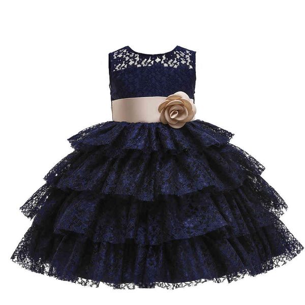 

2021 new summer girl dress upscale 3-14 yrs princess dresses girls wedding sequins embroidered formal girl birthday party dress 210326, Red;yellow