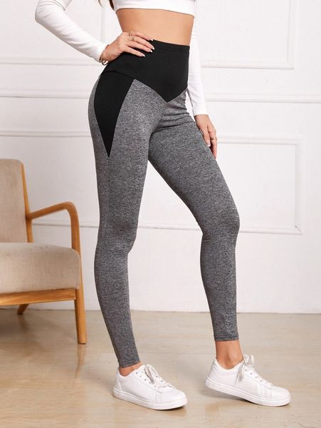 

emery rose two tone elastic waist leggings e4wx#, Black