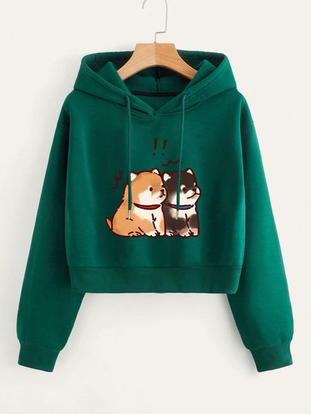 

cartoon graphic drop shoulder drawstring thermal hoodie u7ya#, White;black