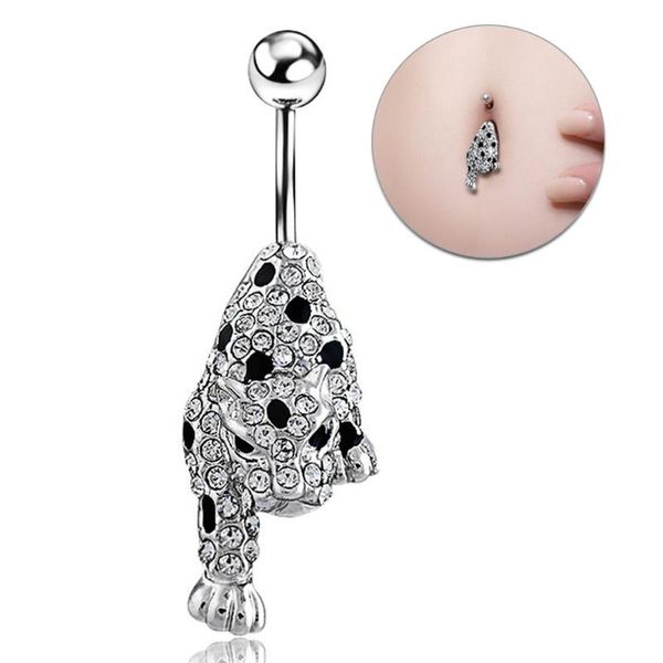 

other leopard head fashion design navel belly button rings steel bars piercing body jewelry ik88, Slivery;golden