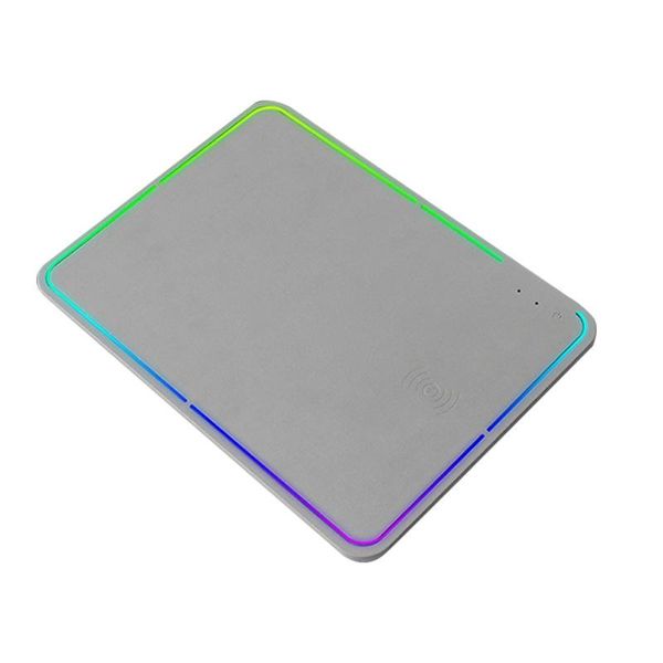 

mouse pads & wrist rests wireless charger gaming pad computer rgb luminous deskled waterproof leather
