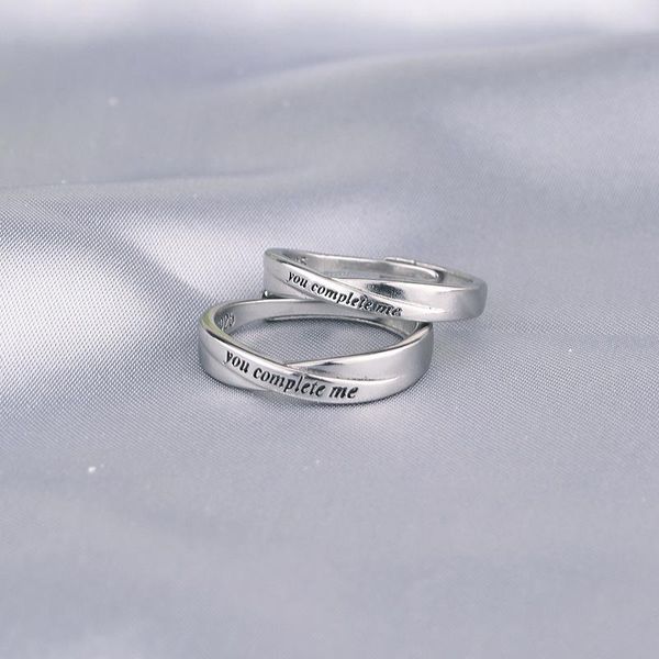 

wedding rings 2021 trend luxury fine couple fashion classic letter adjustable geometric jewelry for men women eternity ring, Slivery;golden