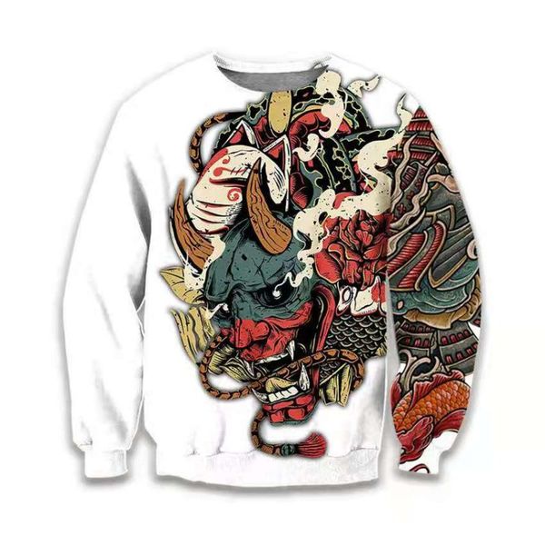 

dragon king men's 3d printing hoodie visual impact party punk gothic round neck american sweatshirt hoodie, Black