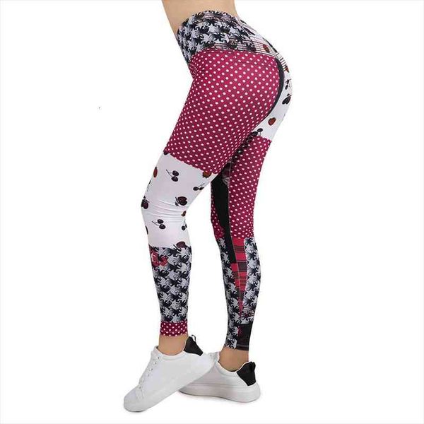 

women legging red and white roses printing leggins slim high elasticity legins fitness leggings female pants, Black